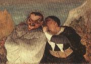 Honore Daumier Crispin and Scapin oil